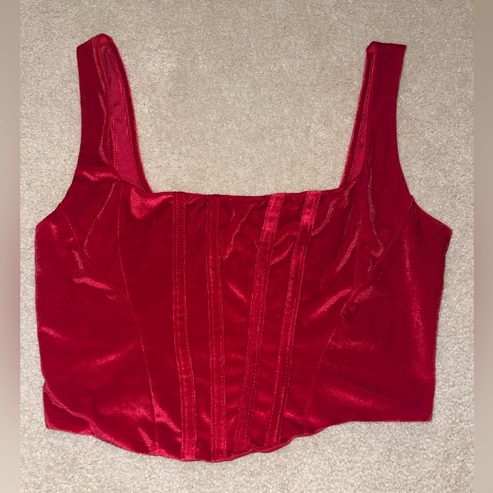 Fashion Nova Red soft corset top